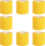 Bandage Wrap 8 Pack 2”x 5 Yards Self Adhesive Bandage Wrap Breathable Cohesive Bandage Wrap Rolls Athletic Elastic Self Adherent Wrap for Sports Injury,Wrist, Knee, Ankle Sprains and Swelling(Yellow)