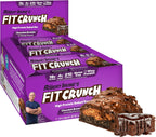 FITCRUNCH Snack Size Protein Bars, 6-Layer Baked Bar, 4g of Sugar, Gluten Free & Soft Cake Core (9 Bars, Chocolate Brownie)