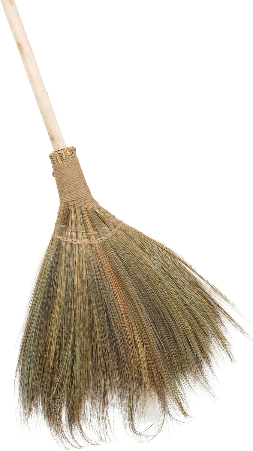 Vietnamese Straw Soft Broom with Long Handle - Sweeping Whisk Broom - with 51.18 inch Length
