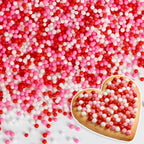 Nonpareils Sprinkles,Edible Pearl Sprinkles,Pink White and Red Nonpareils Mix,130g,Cute Pearls Cake Candy,Mini Sugar Sprinkles for Decorations Baking,Cake Donut Ice Cream Cookies Cupcake Topper Chocolate,Birthday Wedding Mother's Day Easter Party Supplie
