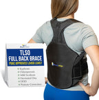 TLSO Full Back Brace for Kyphosis, Compression Fractures, Post Op Recovery, Scoliosis, DDD, Herniated Discs – Adjustable Thoracic Lumbar Spine Support – L0456 L0457 (Waist 23-50")