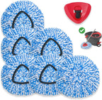 6+1 Pack Spin Mop Replacement Head Compatible with O Ceda EasyWring 1-Tank System, Dry Wet Used, Microfiber Mop Refills for 5.9in Core with Base (Blue)