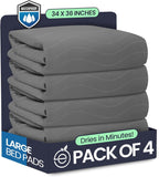 Epicessentials Incontinence Bed Pads Washable Waterproof - 34" x 36" Reusable Underpads Chucks Holds Up to 6 Cups - 500 GSM Heavy Absorbency Pee Pads for Adults, Dogs and Kids - 4 Pack - Grey/White