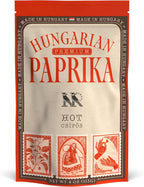 Premium HOT Hungarian Paprika Powder (4 oz) - Non-GMO - Vibrant Deep Red Color - Protected Designation of Origin (PDO): Szeged Region, Hungary - Authentic Seasoning Spice in Resealable Bag by MEROPS