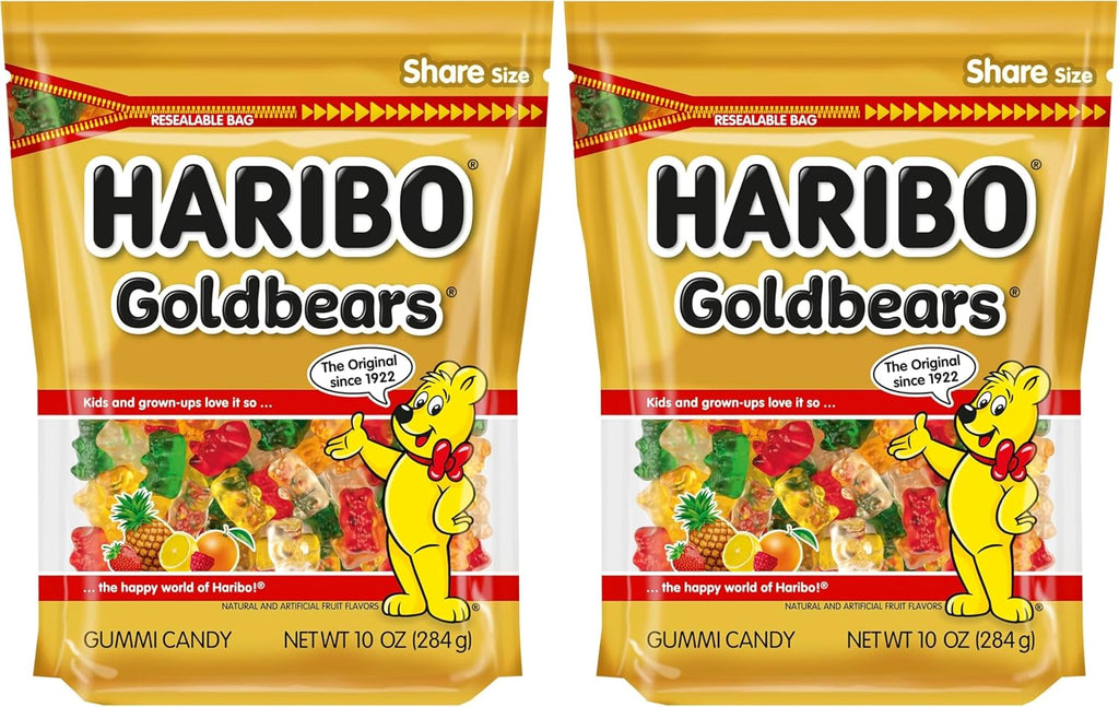 HARIBO Goldbears Gummi Candy - Resealable 10 oz. Bag (Pack of 2)