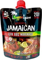 Reggae Spice Jamaican Jerk BBQ Marinade | 60-Second Authentic Wet Rub Seasoning Sauce for Cooking Meats | Gluten Free, Vegan, and Keto Friendly | 11 oz (Hot & Spicy Pouch)