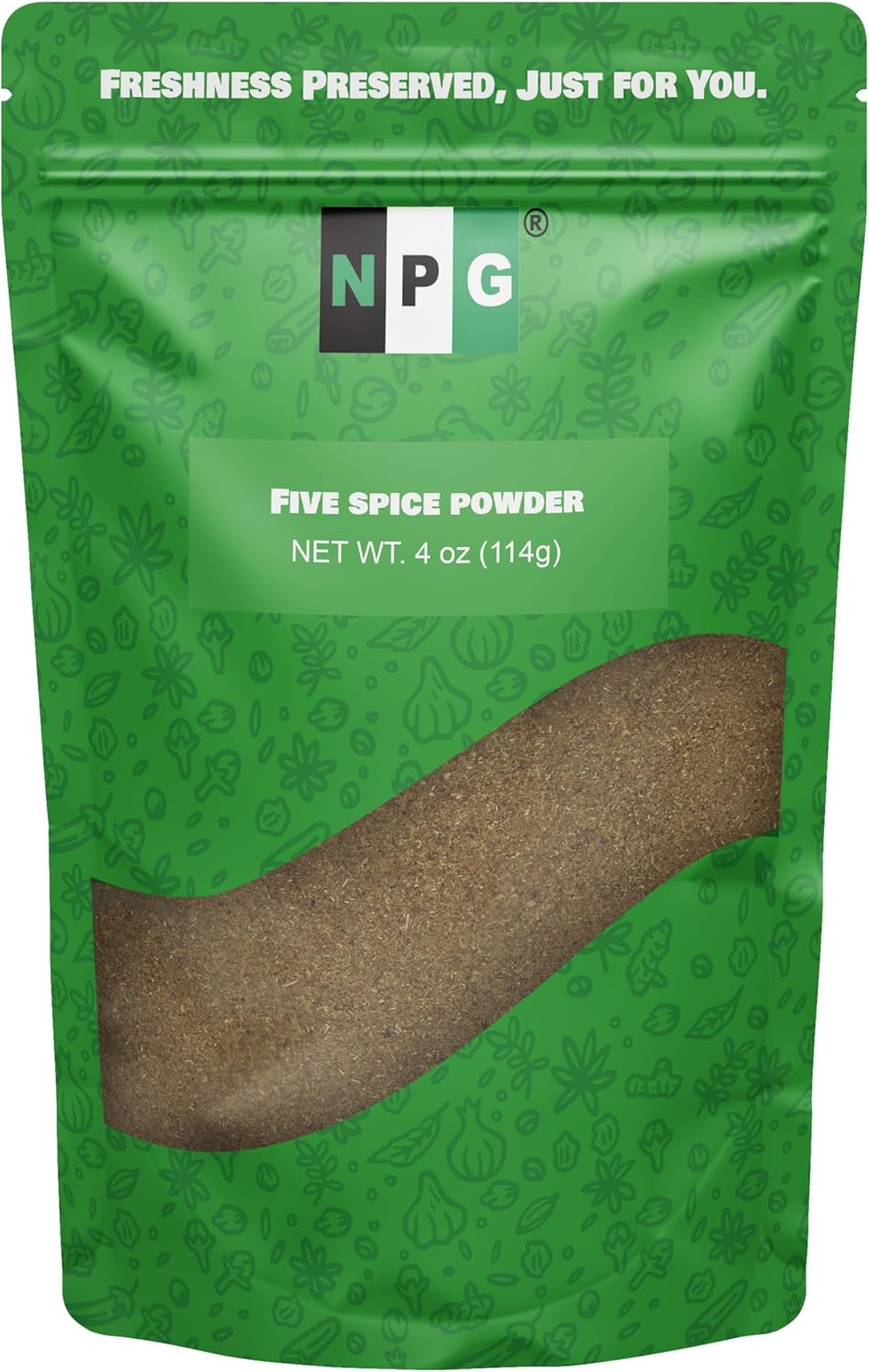NPG Authentic Chinese Five Spice Powder 4 Ounces, Gluten Free, All Natural Ground Chinese 5 Spice Powder, No Preservatives No MSG, Mixed Spice Seasoning for Asian Cuisine & Stir Fry