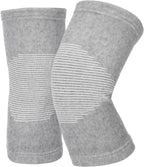 Bamboo Knee Compression Sleeve, Elastic Knee Brace for Men and Women, Knees Support for Running, Gym, Arthritis, Non Slip Compression Knees Sleeve for Swelling Breathable, Gray, Large