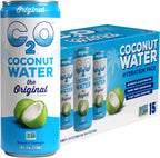 C2O - Coconut Water, The Original Flavor (15 Pack) - Made with Fresh Coconut Water - Plant Based - Non GMO - Canned Water - Natural Hydration, Electrolytes, & Potassium - 15 Cans, 10.5 FL OZ