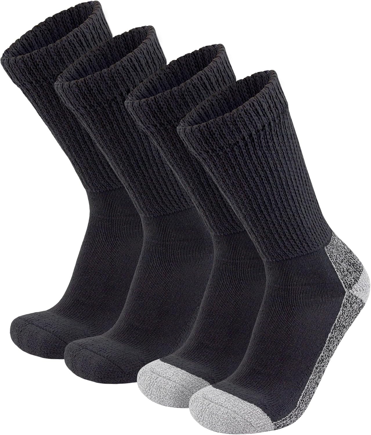4 Pairs of Diabetic Extra Thick Warm Cotton Socks, Triple Cushioned Crew Slipper Socks