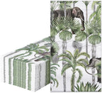RUSPEPA Decorative Paper Hand Towels Jungle Elephant Disposable Napkins for Bathroom, Guest Room and Kitchen, 3 Ply 4.3" x 7.5" Folded Seasonal Dinner Decorative for Wedding, Baby Shower, 50 Packs
