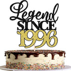 Rsstarxi 1 Pack Legend Since 1996 Cake Topper Black Gold Glitter Thirty Cheers to 30th Birthday Cake Decoration for Happy 30th Men and Women Birthday Wedding Anniversary Party Cake Decorations