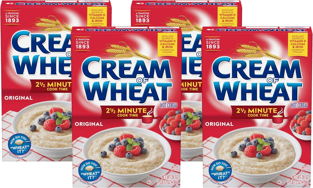Cream of Wheat Stove Top Hot Cereal, Original, 2 1/2 Minute Cook Time, 28 Ounce (Pack of 4)