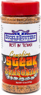 SuckleBusters Campfire Steak Seasoning: Sugar-Free, Salt, Pepper & Garlic for Steak, Hamburgers, Briskets, Gluten-Free, No MSG Shaker (13oz)