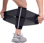 Calf Brace Compression Sleeve for Torn Calf Muscle fit Men & Women, Innovative 2 Layer Elastic Bandage for Legs adds Extra Pressure for Strain, Swelling, Cramps, Varicose Vein -S/M