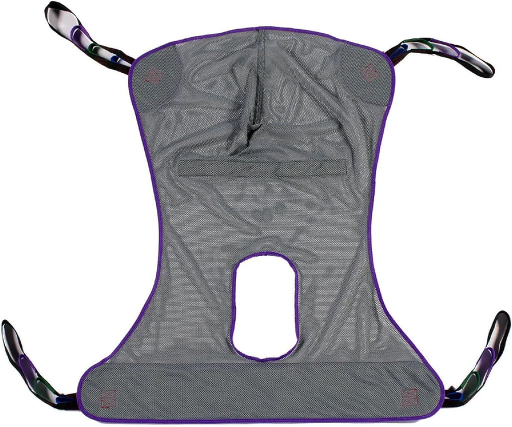 Patient Aid Full Body Mesh Commode Patient Lift Sling, 350lb Weight Capacity (Large)