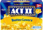 Act II Butter Lovers Microwave Popcorn, 2.75 oz., 3-Count Bags