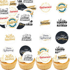 36PCS Edible Happy Retirement Cupcake Toppers Wafer Paper Officially Retired Cupcake Toppers Edible Farewell We will Miss You Cupcake Picks for Retirement Theme Party Decoration Supplies