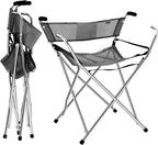 Freshore® Canes and Walking Sticks Seat Collapsible 300lbs - Sport Folding Chair Seat Cane 4 Stool Walker for Camping (Heavy Duty Aluminum Alloy 1kg -2.2lb Weight XL Size Grey)