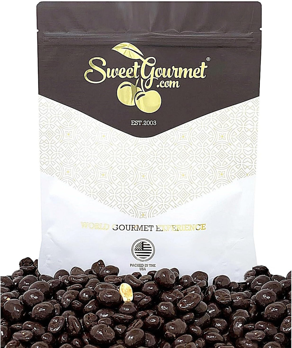SweetGourmet Premium Dark Chocolate Covered Peanuts Candy, 1 Pound