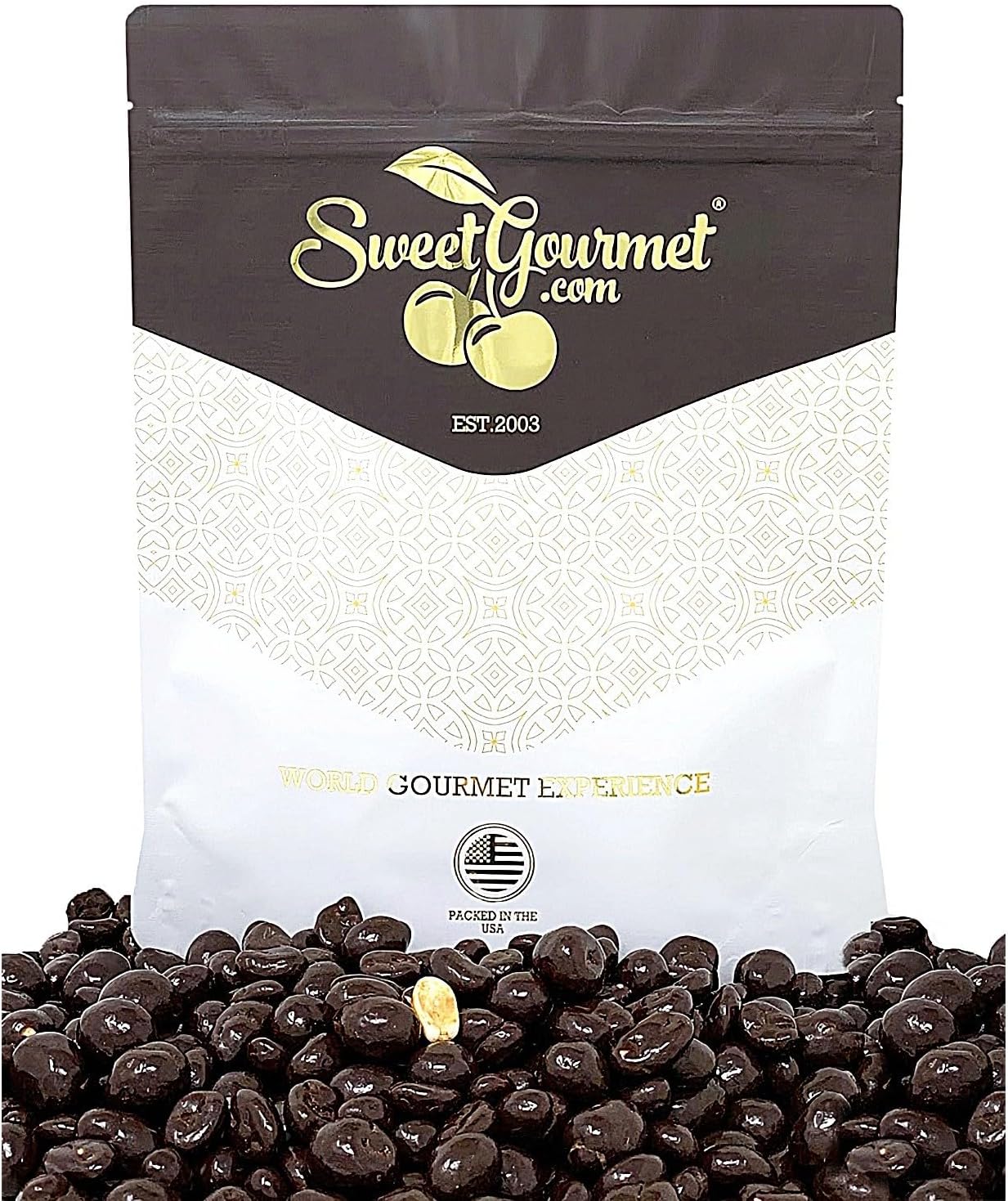 SweetGourmet Premium Dark Chocolate Covered Peanuts Candy, 1 Pound
