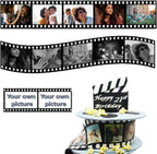 Edible photo film cake strip, collage topper retro booth reel for cake decoration. Custom edible image.Rolls Filmstrip Tape Movie Cinematic Birthday