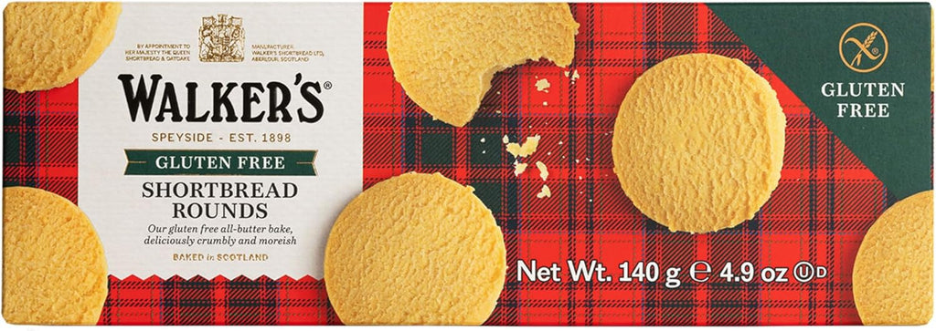 Walker's Shortbread Gluten Free Rounds, Pure Butter Shortbread Cookies, 4.9 Oz Box