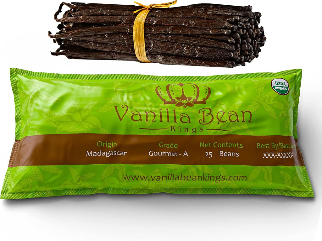 25 Organic Madagascar Whole Grade A Vanilla Pods for Vanilla Extract and Baking