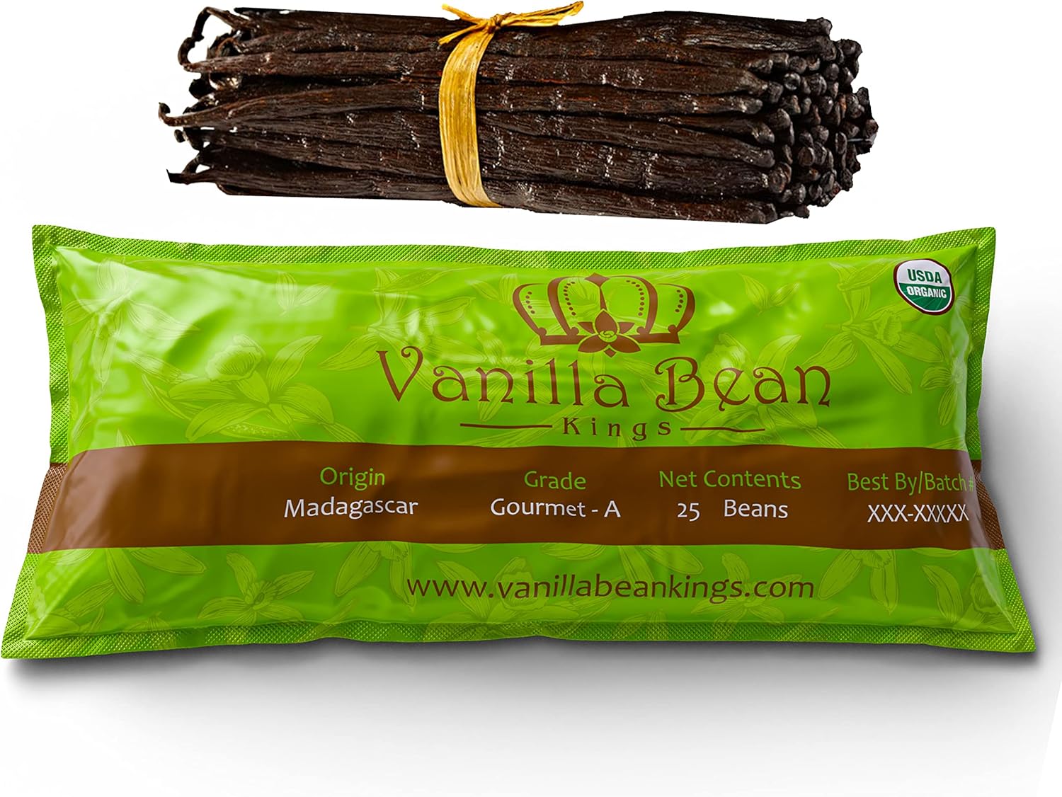 25 Organic Madagascar Whole Grade A Vanilla Pods for Vanilla Extract and Baking