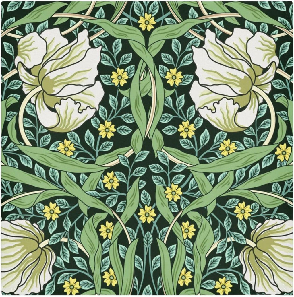 Green Floral Cloth Napkins Set of 6 Soft Napkins Cloth Washable Silky Satin Napkins for Dinner Parties Weddings Holiday Table Decor Reusable Flower William Morris (20x20 in)