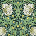 Green Floral Cloth Napkins Set of 6 Soft Napkins Cloth Washable Silky Satin Napkins for Dinner Parties Weddings Holiday Table Decor Reusable Flower William Morris (20x20 in)