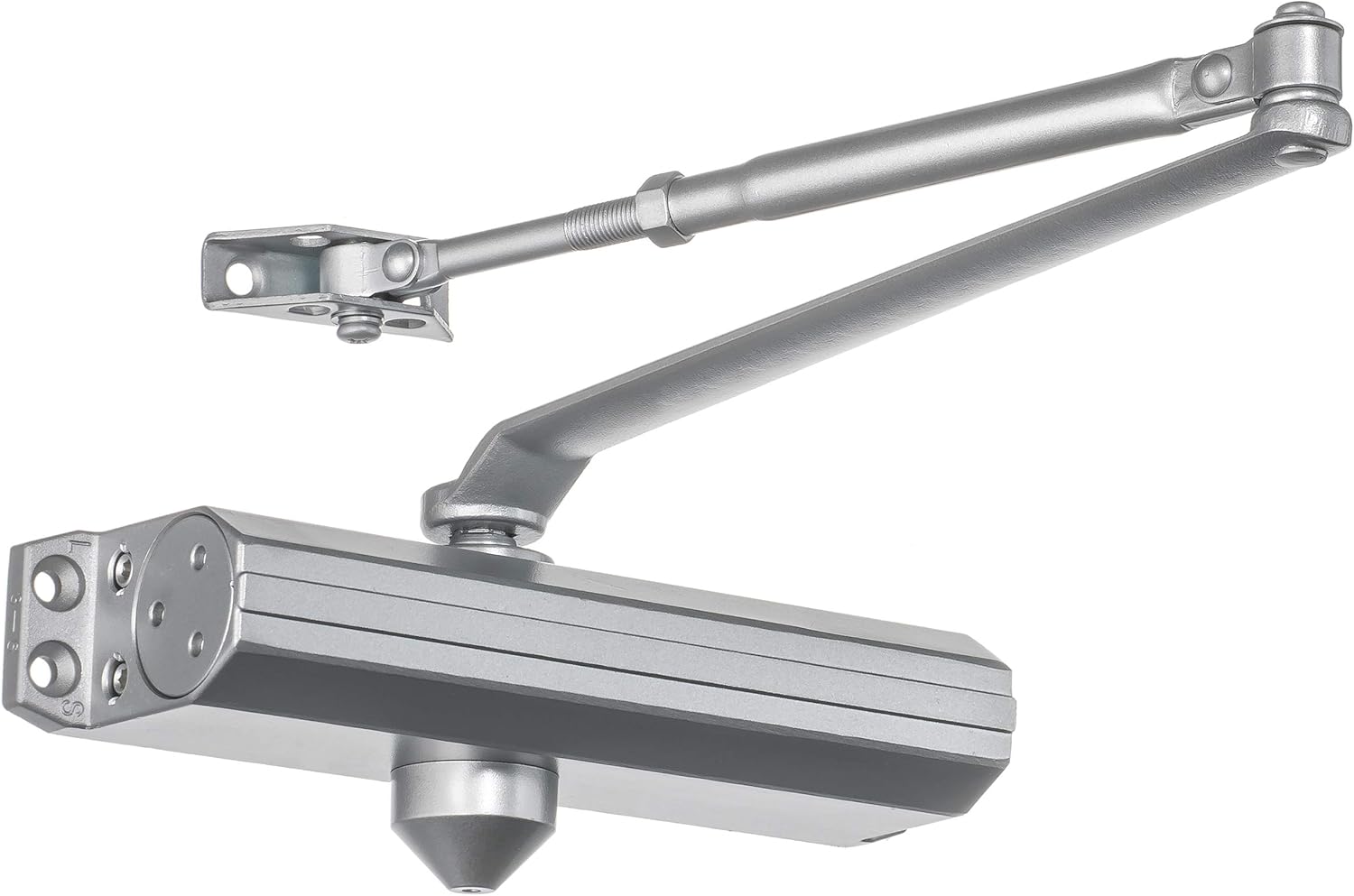 Dynasty Hardware Door Closer, Grade 1 Heavy Duty Commercial Hydraulic Closer, Self-Closing, Adjustable Spring Size 1-4, ADA Compliant, Surface Mount, Sprayed Aluminum, Series 1614