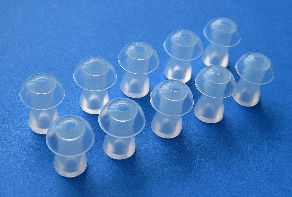 10 Small (S) Soft Replacement Mushroom Domes Eartips Earbuds for Hearing Aids