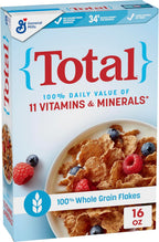 Total Breakfast Cereal, 100% Daily Value of 11 Vitamins and Minerals, Whole Grain Cereal, 16 oz