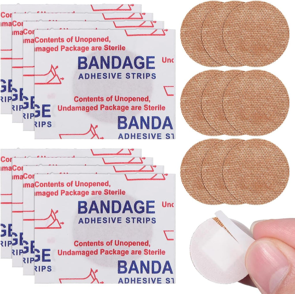 NOLITOY 50pcs Spot Bandage, Round Fabric Adhesive Patches for Small Cut Wounds Protection Hides Skin Spots