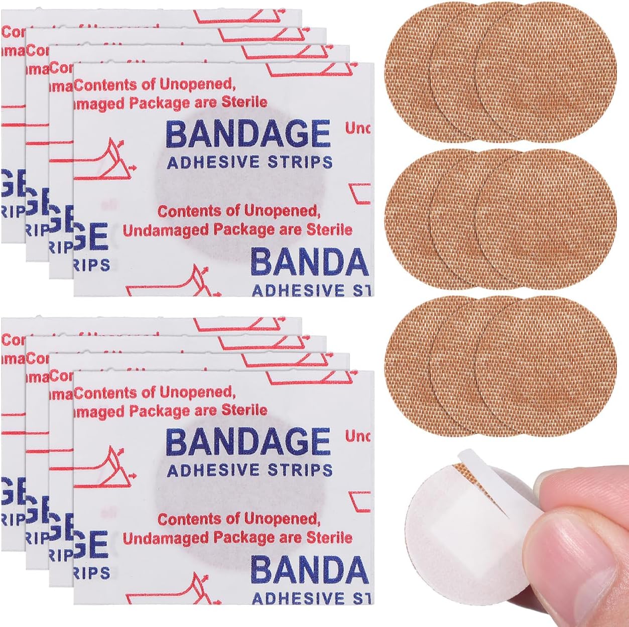 NOLITOY 50pcs Spot Bandage, Round Fabric Adhesive Patches for Small Cut Wounds Protection Hides Skin Spots