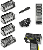 Guard Combs Kit with Case Compatible with Philips Norelco OneBlade Handles, 1/2/3/5mm Guide Combs, 0/3mm Body Comb and Protective Cap for Electric Shaver Accessories for Men