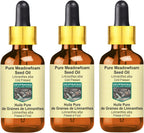 Pure Meadowfoam Seed Oil (Limnanthes alba) with Glass Dropper Cold Pressed (Pack of three) 100ml X 3 (10 oz)