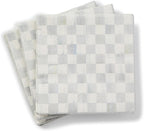 MACKENZIE-CHILDS Cocktail Paper Napkins, Stylish Paper Cocktail Napkins for Parties and More, Gray-and-White Sterling Check
