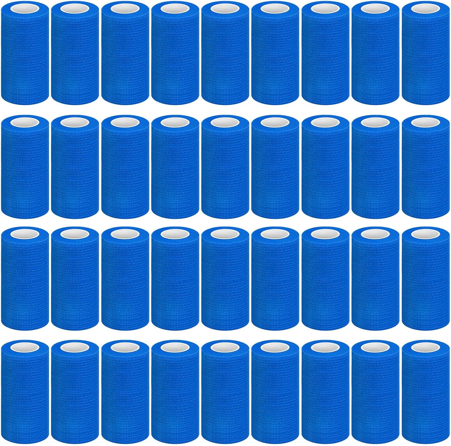 Treela 36 Pcs Self Adherent Bandage 4" X 5 Yard Wrap Breathable Cohesive Bandage Elastic Adhesive Tape for Stretch Athletic Sports Wrist Ankle(Blue)