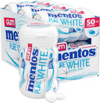 Mentos Pure White Sugar-Free Chewing Gum With Xylitol, Sweet Mint, Holiday Candy, Bulk, 50Piece Bottle (Pack Of 6)