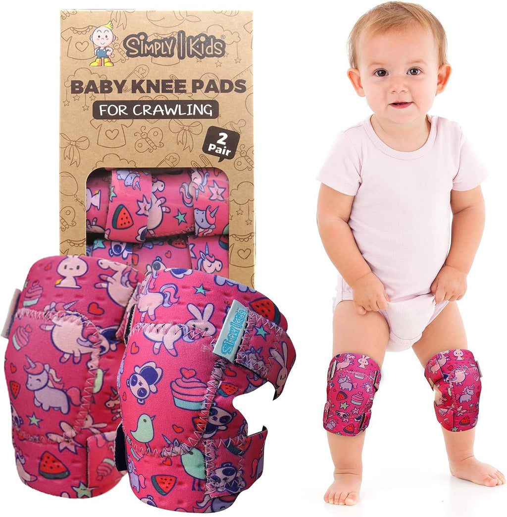 Simply Kids Toddler Knee Pads for Crawling Walking (2 Pairs) - Baby Knee Protector for Toddler, Infant, Girl, Boy, Crawler - Rodilleras para Bebe