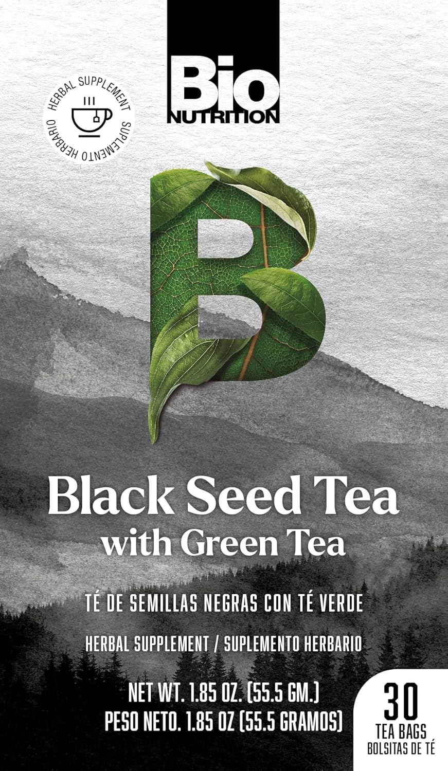 Bio Nutrition Black Seed Tea with Green Tea, 30 Tea Bags, 1.85 oz (55.5 g)
