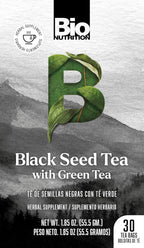 Bio Nutrition Black Seed Tea with Green Tea, 30 Tea Bags, 1.85 oz (55.5 g)