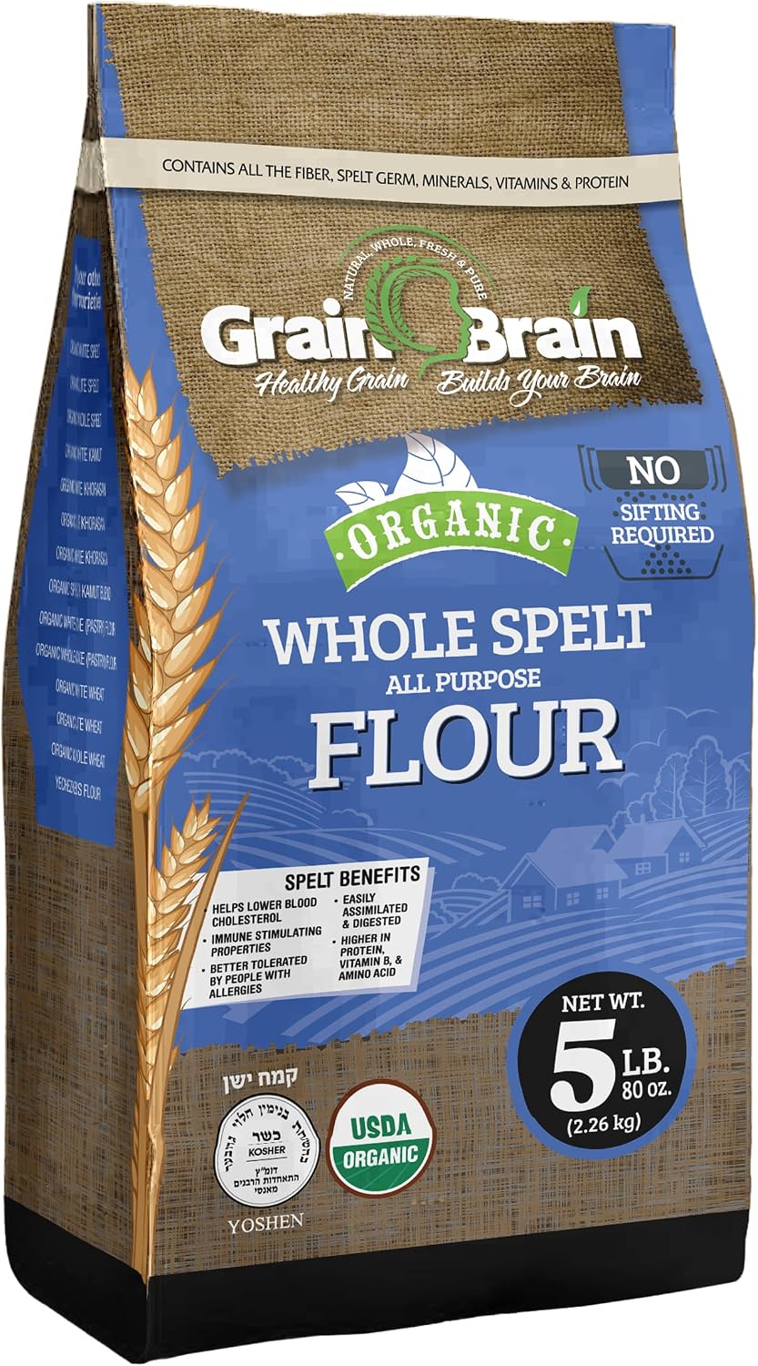 Grain Brain Organic Whole Spelt Flour (5 lb)
