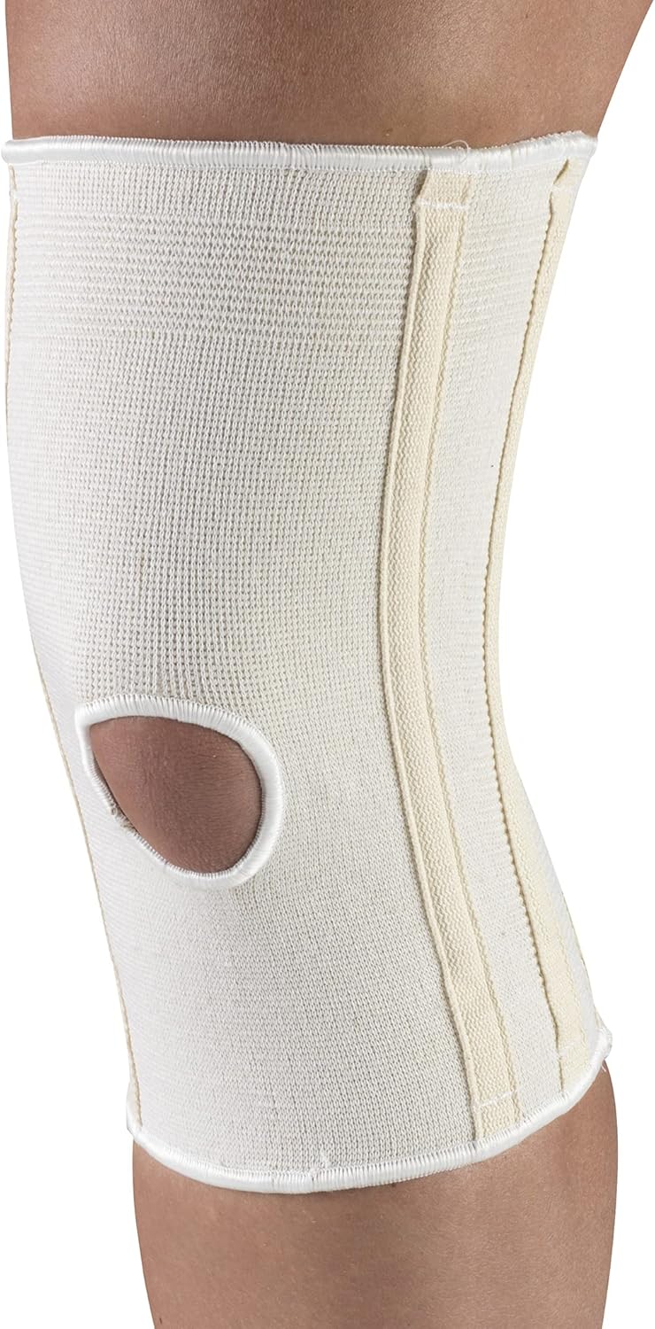 CHAMPION Knee Brace Flexible Stays Knit Elastic, White, X-Large