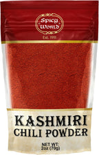 Spicy World Kashmiri Chili Powder 2 Ounce bag | All Natural Low Heat, Red Chili Powder - Red Pepper Powder