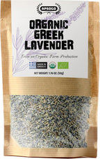 Apsogo Organic Greek Lavender Flowers - Dried Culinary Lavender Buds for Tea, Baking & Sachets - Organic Lavender Tea, Strong Aroma, Relaxation & DIY Use - Resealable Pouch 1.76 oz