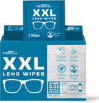 XXL Lens Wipes, 50 Count - 9.8"x6.7" Eye Glasses Cleaner Wipes for Lenses, Watches, Display Screens, and More - Cleans and Shines - Quick Drying, No Smear with Isopropyl Alcohol