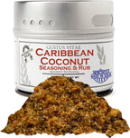 Caribbean Coconut Seasoning & Rub | Authentic Artisanal Gourmet Spice Mix | All Natural, Non GMO | Sustainably Sourced, Ultra Premium Seasoning | Hand Crafted Spices, Made in Small Batches | GLP-1 Friendly | Made in USA | Magnetic Tin | Gustus Vitae | #44